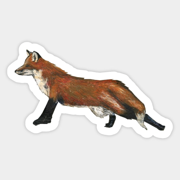 Stretching Fox Sticker by FrejaFly